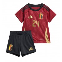 Maglia Calcio Belgio Amadou Onana #24 Prima Divisa Bambino Europei 2024 Manica Corta (+ pantaloncini)